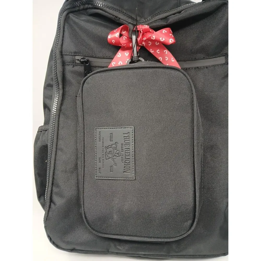 True Religion Computer Backpack Dome Style Black TR104863 & BONUS Tech Kit. NWT